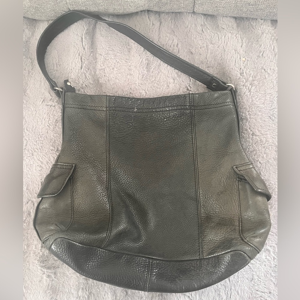 Vintage Fossil Black Leather Hobo Shoulder Bag - Picture 3 of 4